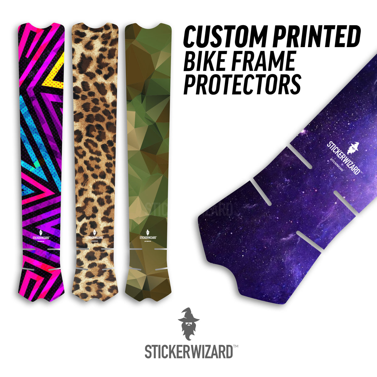 CUSTOM Printed Bike Frame Protection Kit Sticker Wizard