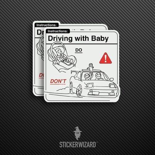 JDM Sticker - Driving with Baby Instruction