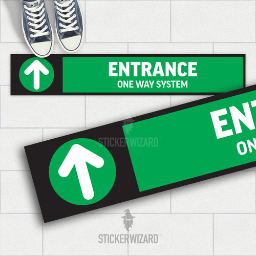 Removable Anti Slip Floor Sticker | One Way System Entrance | Social Distancing