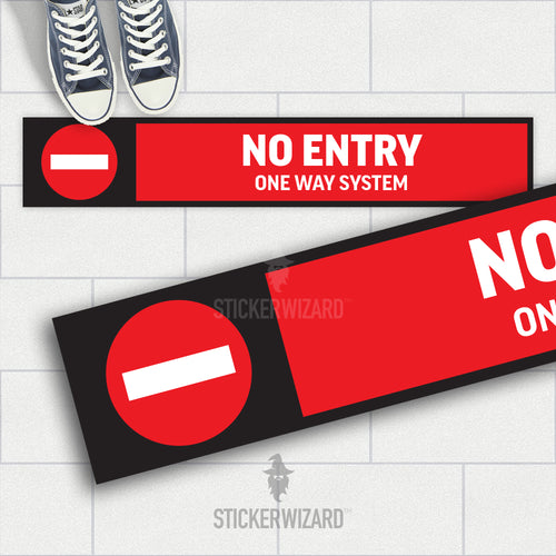 Removable Anti Slip Floor Sticker | One Way System No Entry | Social Distancing