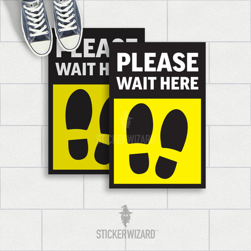 Removable Anti Slip Floor Sticker | X2 Please wait here | Social Distancing